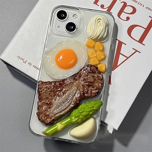 Miniatura 2 de Funda para iPhone 13, 14, 15 Pro Max, con fideos de huevo realistas, funda divertida para Apple iPhone 11 12 (iPhone 16 Pro), transparente