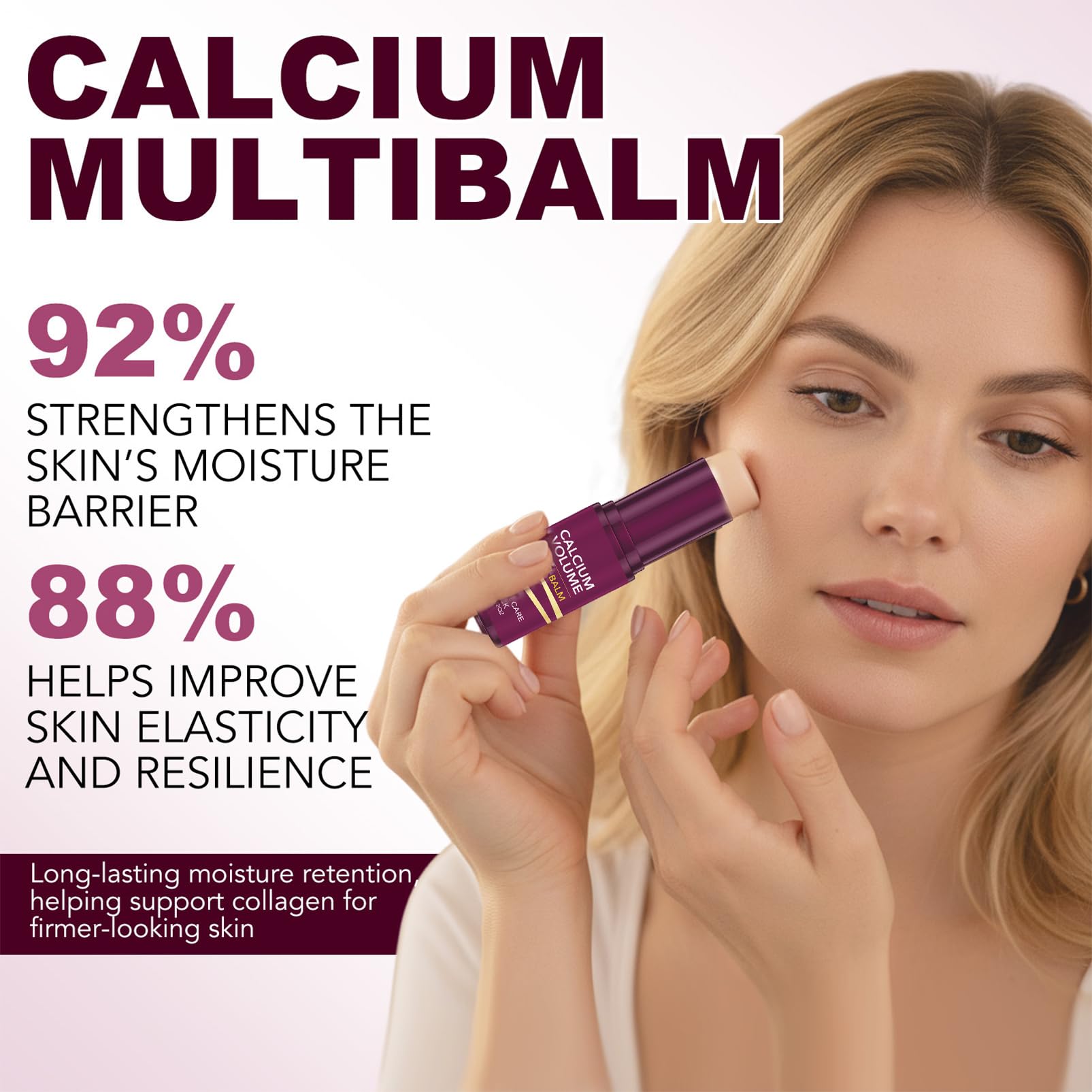 Calcium Volume Multi Balm, Cemenrete Calcium Multi Balm Stick, Crème contour des yeux anti-âge contre les rides et les lignes fines, Baume contour des yeux au collagène Crème hydratante pour les yeux