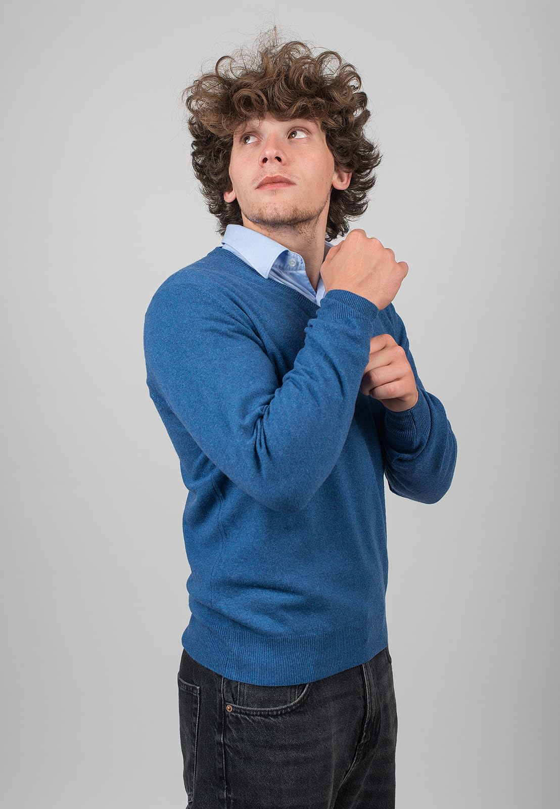 Dalle Piane Cashmere Herren Pullover V-Ausschnitt Wollmix