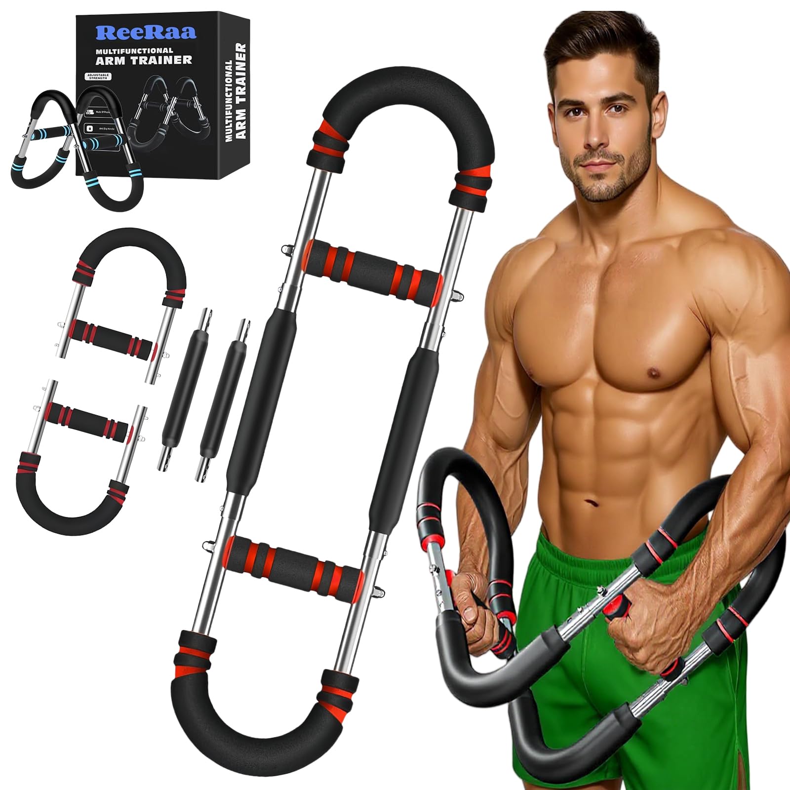ReeRaa Twister Arm Trainer,Arm Trainer for Men, Adjustable Chest Workout Equipment,Chest Trainer, Shoulder Muscle Training,Wrist &amp; Forearm Strengtheners, Portable Home Fitness Equipment