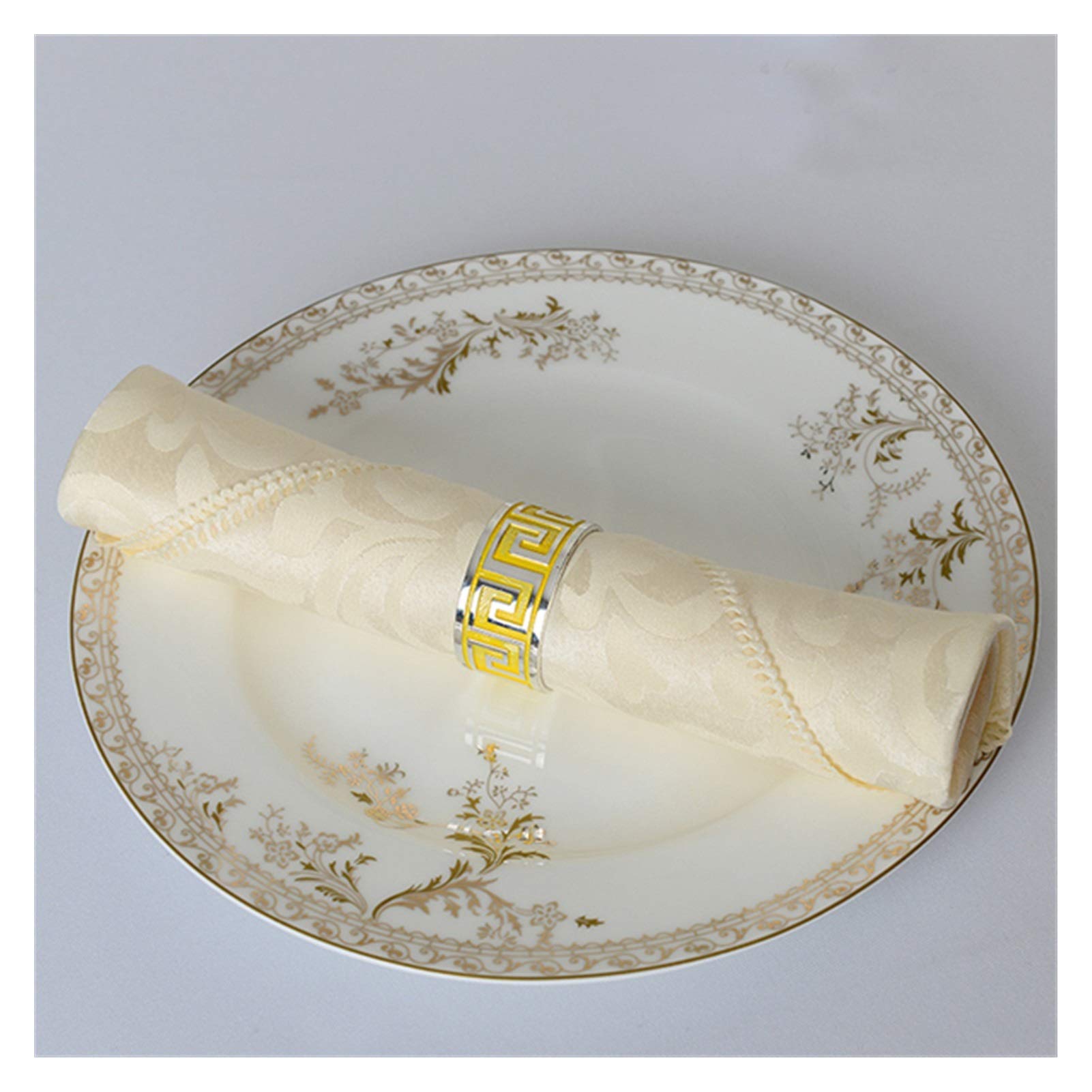 Cloth Dinner Table Napkins, Dinner Napkins 10pcs, Multicolor Square Embroidered Cloth(Light White)