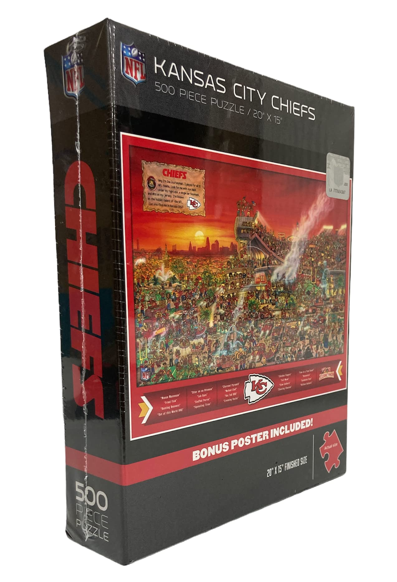 YouTheFan NFL Kansas City Chiefs Joe Journeyman NFL Puzzle & Bonus Poster, Team Colors, 15
