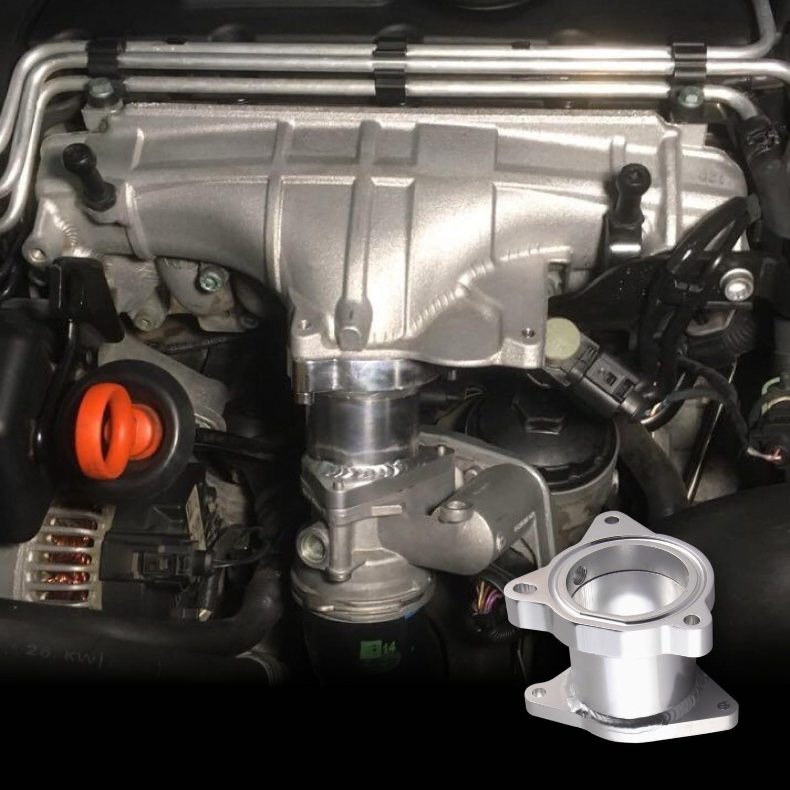 Kit De Suppression Egr 2.0 Tdi 1.9tdi,Vanne Egr Vanne 57mm, Tuyau De Rechange Pour Valve Egr, Pour Mk5 Mk4 Mk2 A3 A4 A4 A6 Q5
