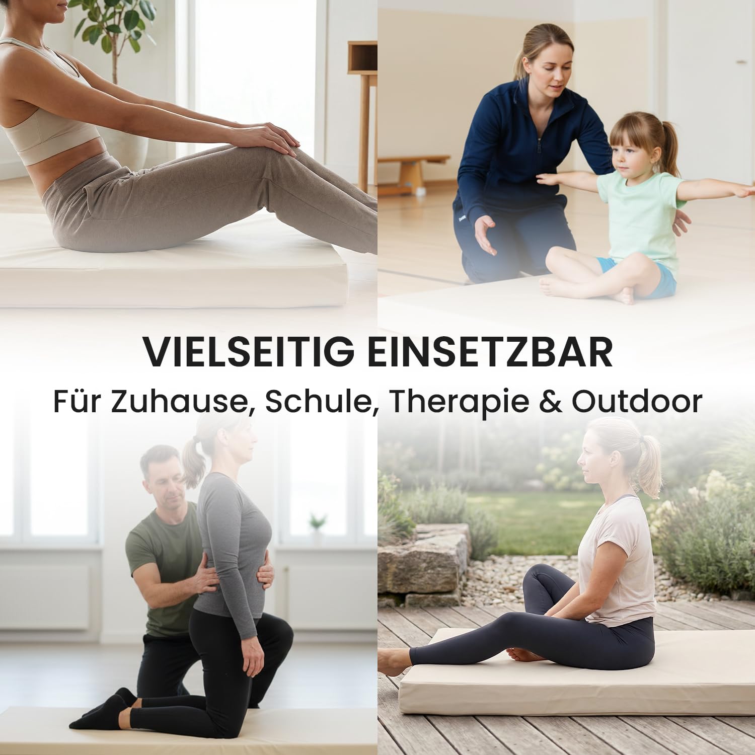 Jeflex Faltbare Weichbodenmatte – 200x100x8 Cm, Made In Germany, Mit Kunstlederbezug & PU-Schaum – Für Gymnastik, Yoga, Kampfsport & Kinderspiel