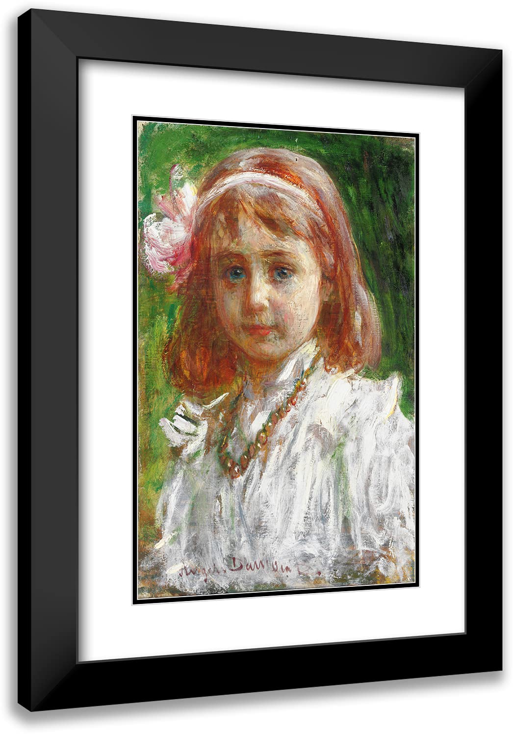 ArtDirect Angelo dall'Oca Bianca 13x18 Black Modern Frame and Double Matted Museum Art Print Titled - The Pink Bow