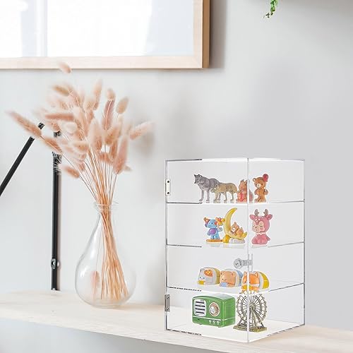 Miniatura 7 de Vitrina de acrílico con llave de bloqueo, vitrina transparente, vitrina, caja de almacenamiento segura multifuncional para tiendas minoristas (fijo