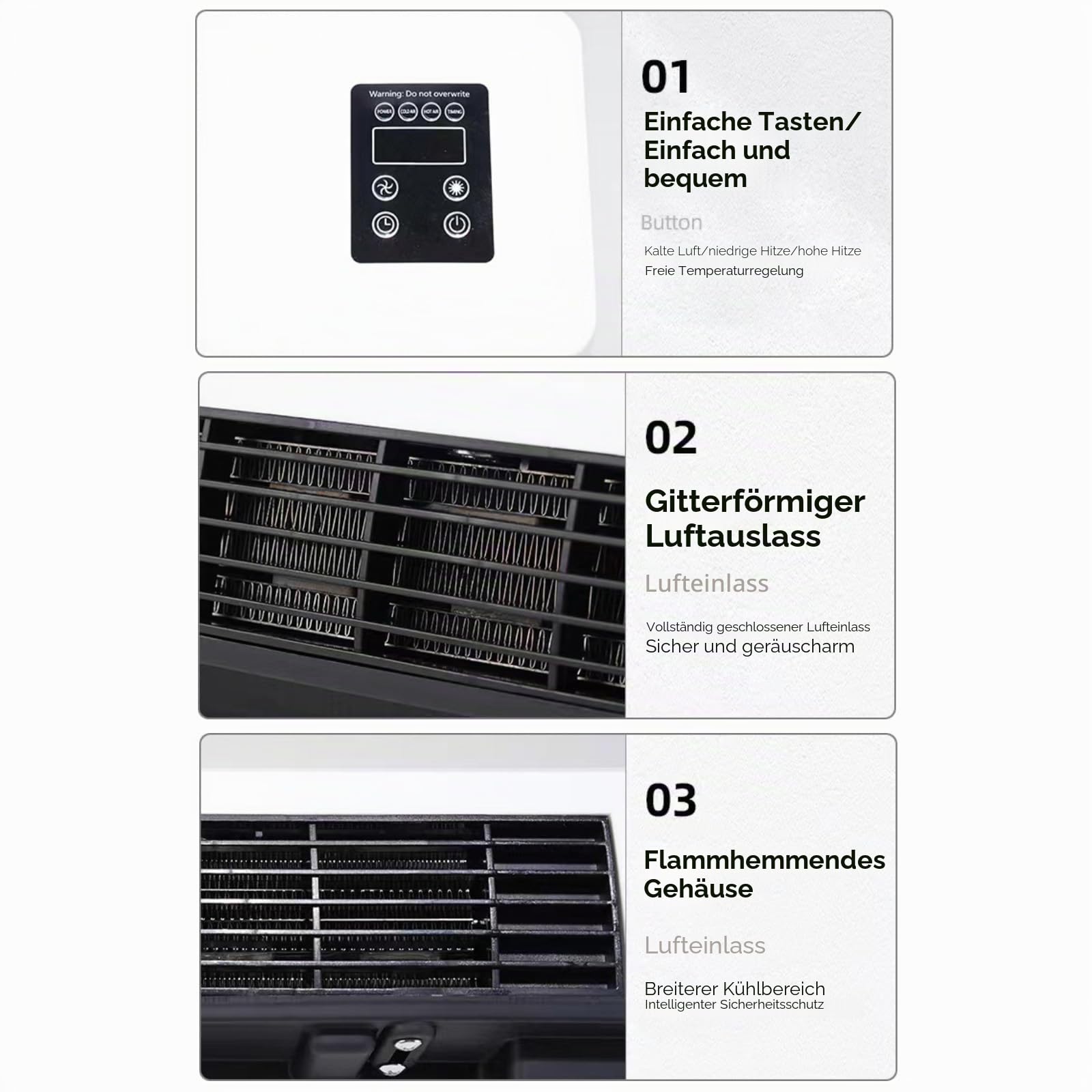 Wandventilator mit Fernbedienung, Split-Klimagerät, Klimaanlage ohne Außeneinheit, Klimaanlage, Kühlventilator für Küche, Schlafzimmer (A)