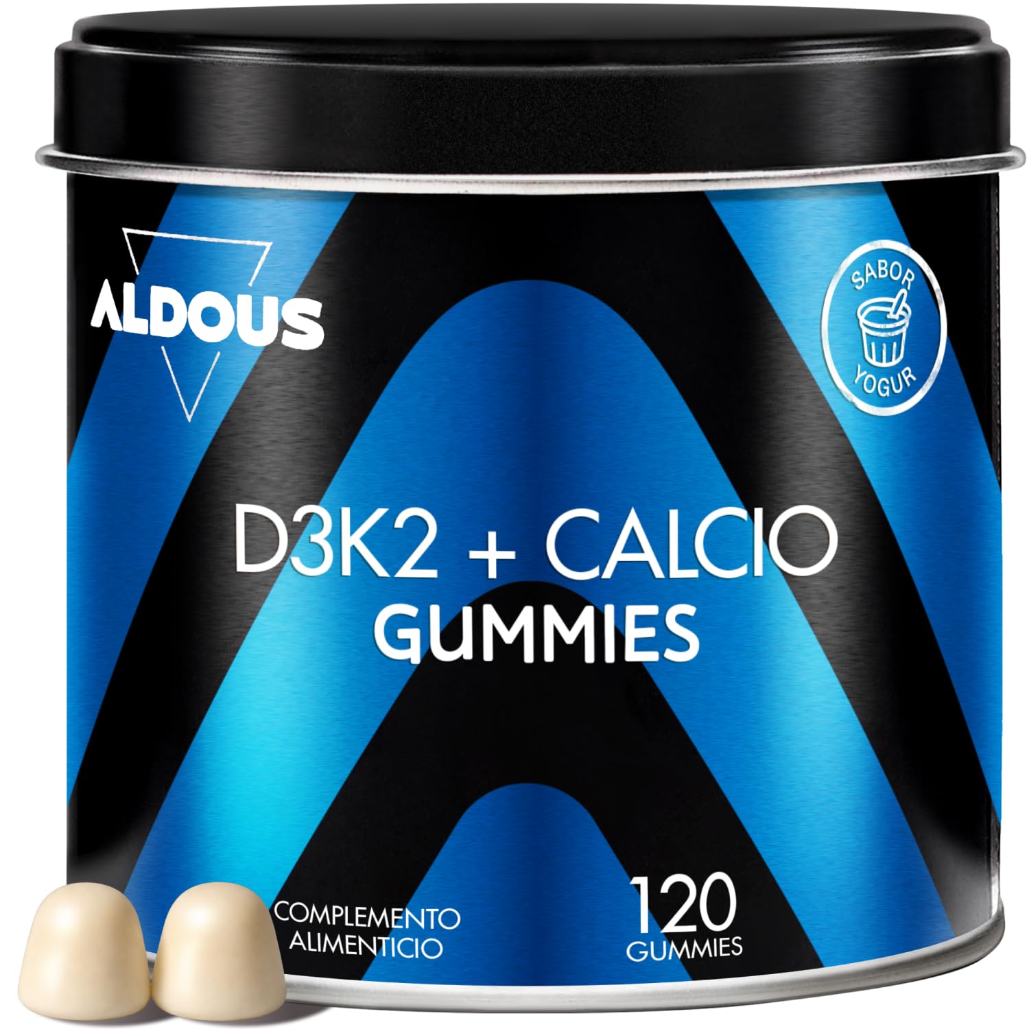 Vitamina D3 y K2 2000 UI - 120 Gominolas - Vitamina K2 37,5mcg, Calcio 200mg - Vitamina D Colecalciferol - Vitaminas para el sistema inmunitario y defensas - Músculos, Huesos - Mejora absorción Calcio