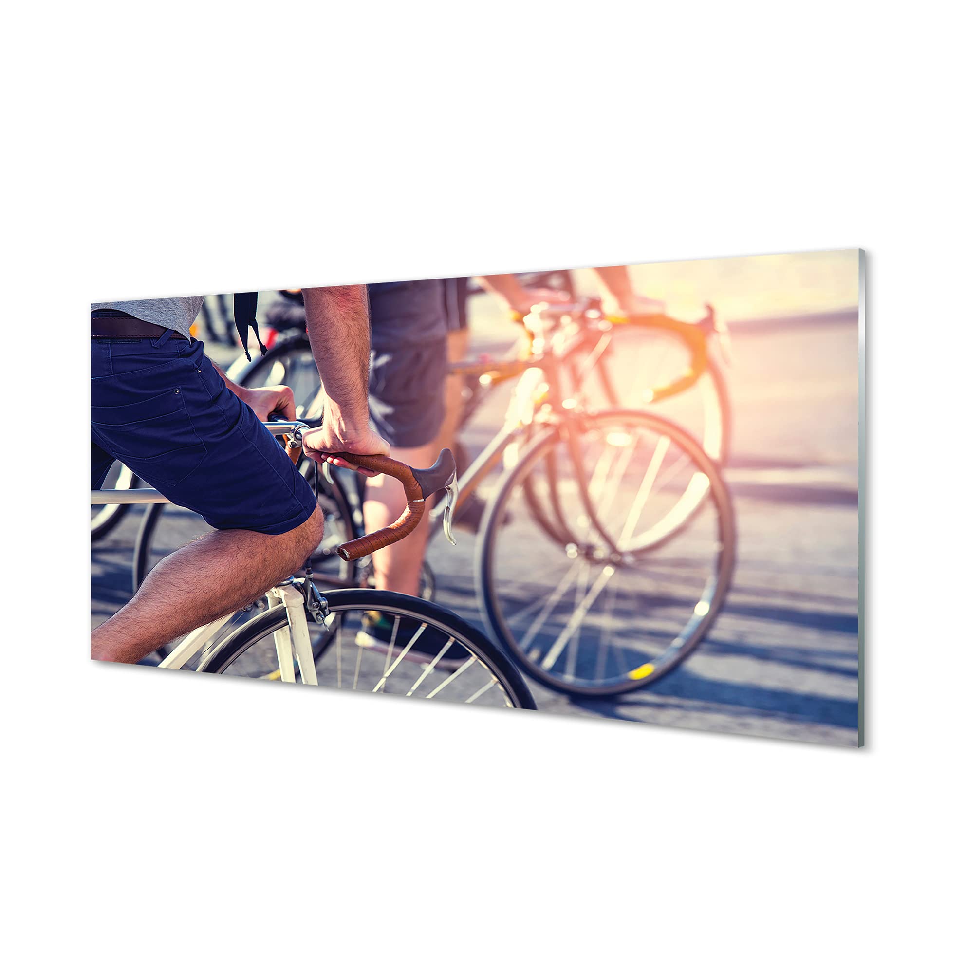 Crédence adhésive 100x50cm dosseret en verre trempé sécurité décoration murale bikesport Tulup