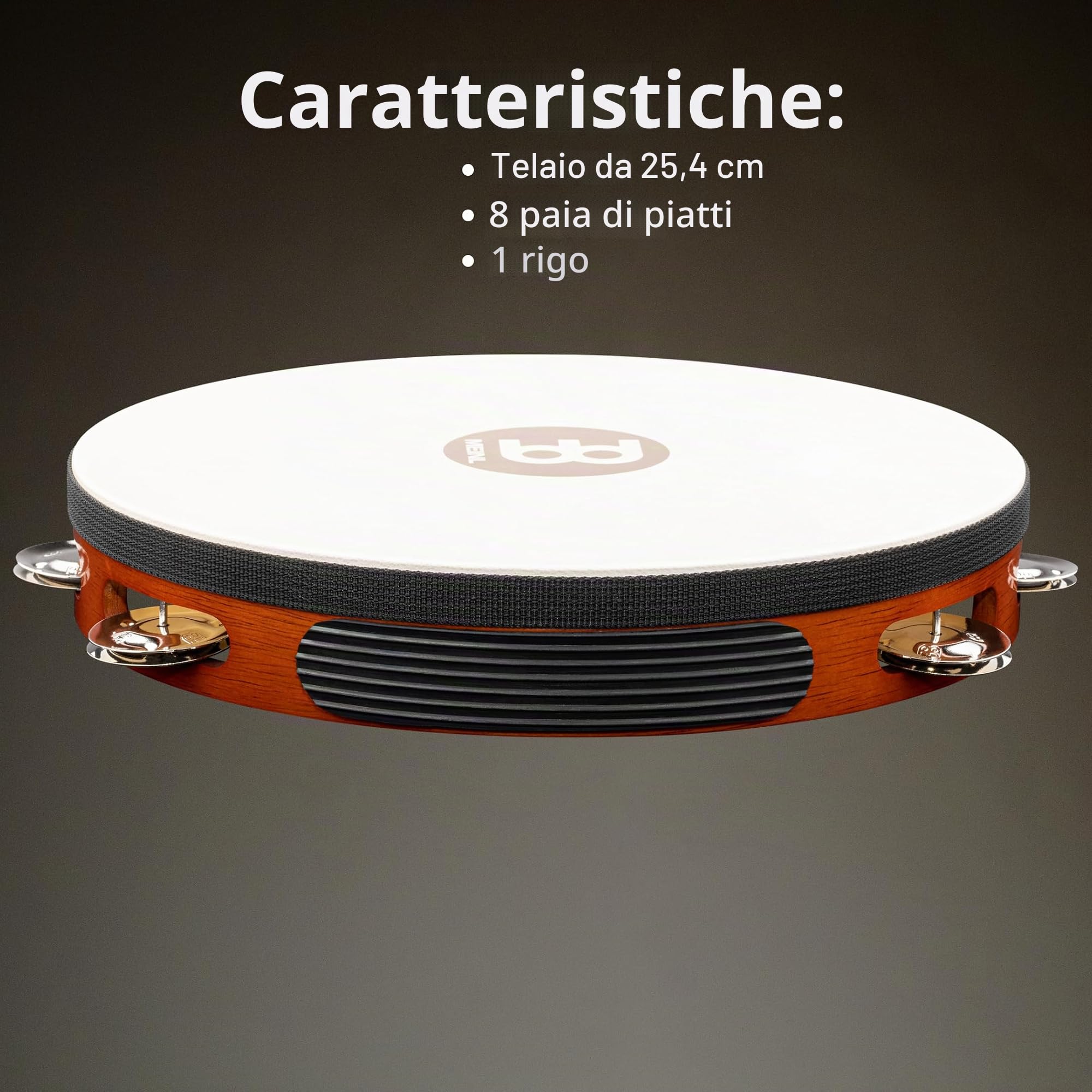 Meinl Headed Tambourine TAH1AB, Steel Jingles - Tamburello