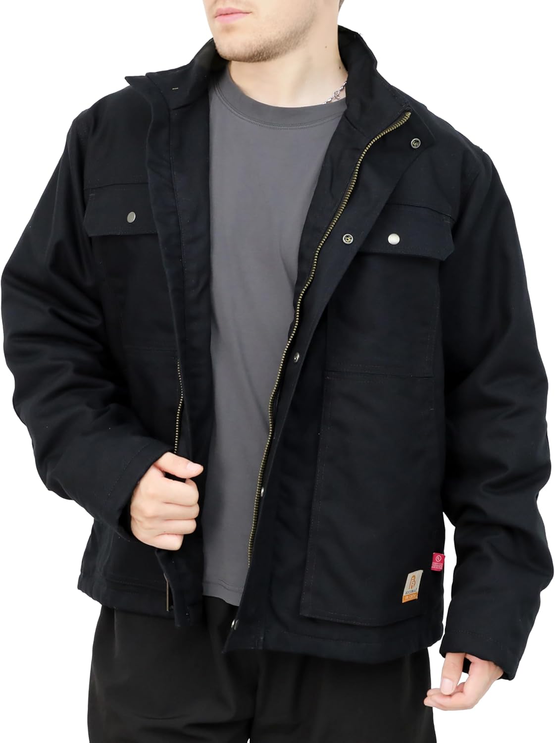 BOCOMAL FR Jackets Insulated Coat CAT4 Fire Resistant Duck Canvas Winter Outwear Light Water Repellent and Oil Resistant