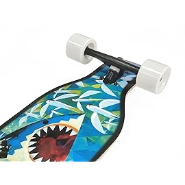 VOLADOR Urban Freeride Pro Longboard| Adaptive Cruiser 42inch| North America Maple| Camber Concave Drop Through Longboard Complete| Setup for Urban Commuting (Jaws)