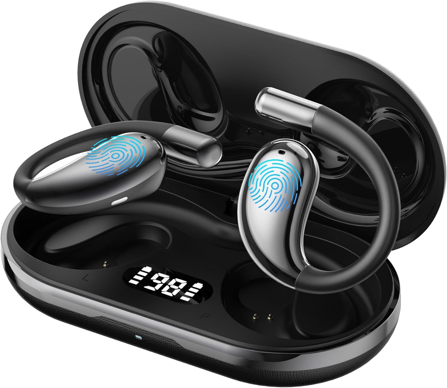 AI Language Translator Earbuds,OWS Real-Time 4-in-1 Translation Earbuds 144 Languages & Accents, Bluetooth 5.4 Translation Device for Travel/Business/Learning (J500plus Black)