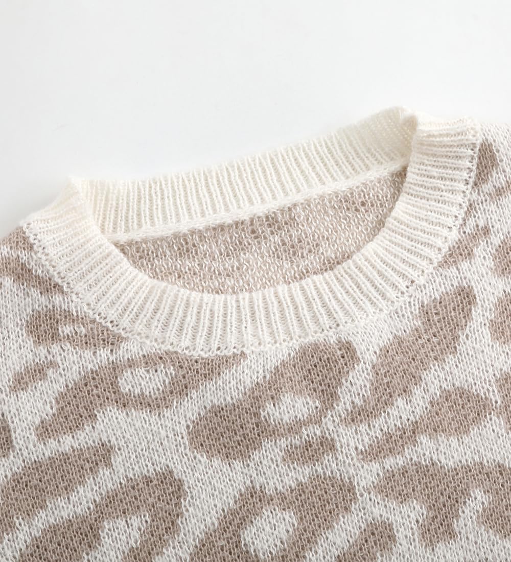 Ckikiou Spring Fall Crew Neck Batwing Cropped Sweater for Women Lightweight Soft Knitted Semi Short Pullover Jumper - Image 3