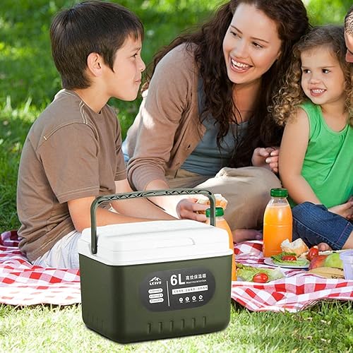 Miniatura 3 de LAFANDE Enfriadores de hielo compactos | Enfriador portátil de alta capacidad de 6 cuartos de galón de capacidad moldeado, caja de hielo para