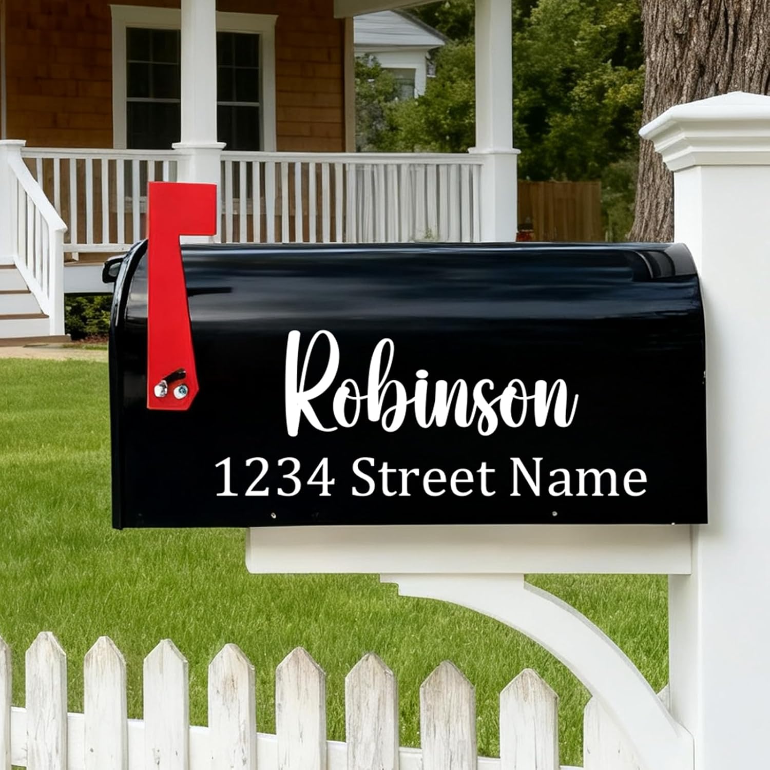 Custom Mailbox Numbers Decal - Personalized Waterproof Address Stickers for Outdoor Mailbox with Black/White/Gold/Red Free Small Mailbox Number (Style 1)