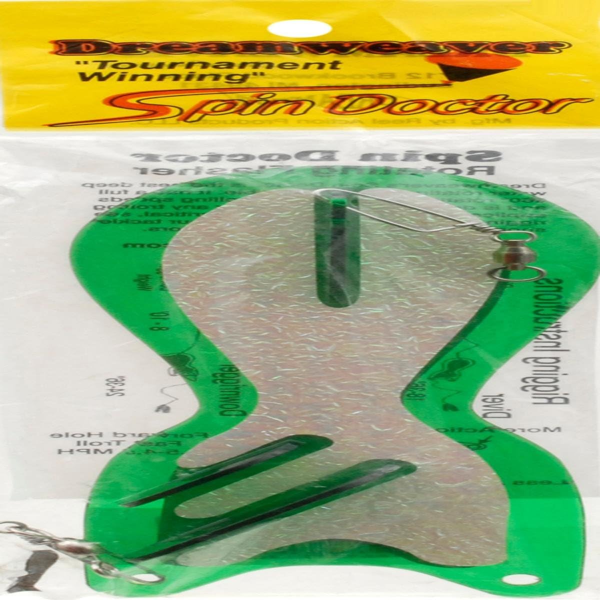 Dreamweaver Lures Spin Doctor Flasher, 10-Inch, Green Glow