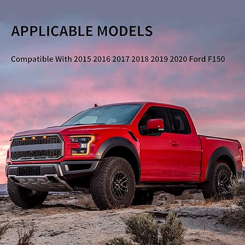 Miniatura 6 de LOIYLLEN Espejo lateral del conductor de repuesto para espejos Ford F150 2015 2016 2017 2018 2019 2020  Vidrio de espejo convexo espejo retrovisor