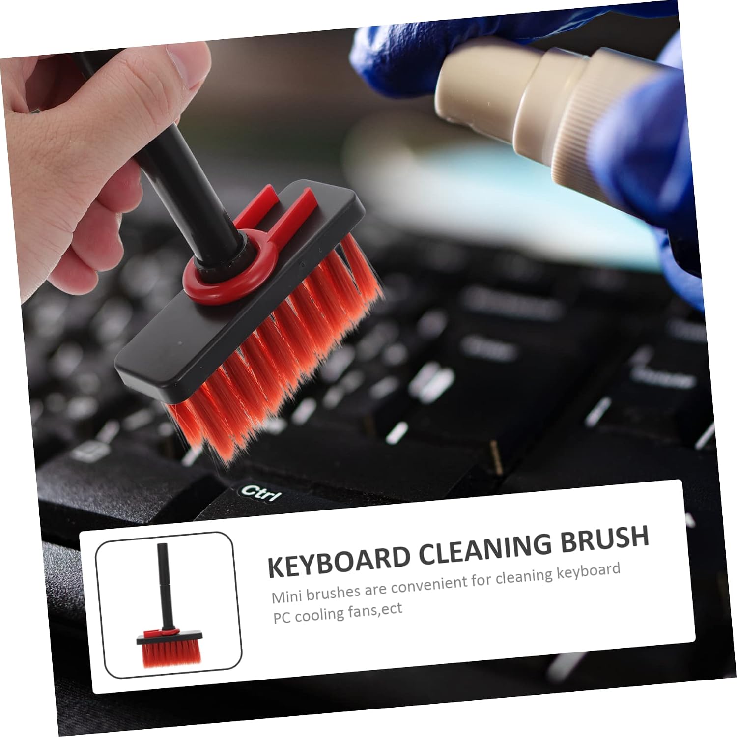 Sosoport 5-in-1 Keyboard Cleaning Brush Tool Portable Computer Dust Brush for Mainboard and Electronics Earplug