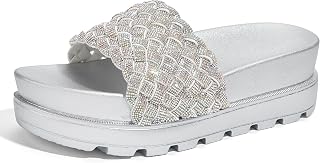 LUCKY STEP Women's Chunky Platform Braided Slide Sandals