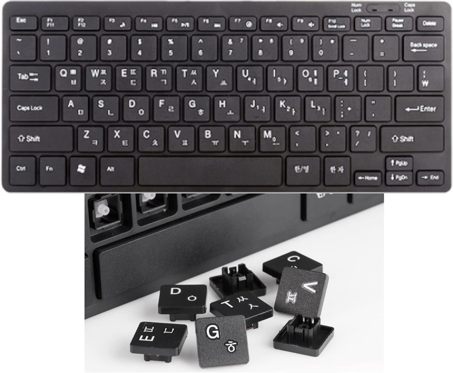GASHINA STORY Mini Wired Keyboard (Korean-English) Ultra Thin and Light, Small, Portable, 78 Keys, USB Connection for Multimedia Desktop, Computer, Notebook, Laptop