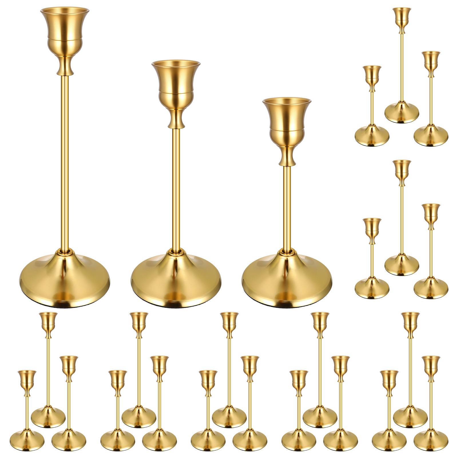 Photo 1 of Ovveroche 24-Piece Gold Taper Candle Holders Set