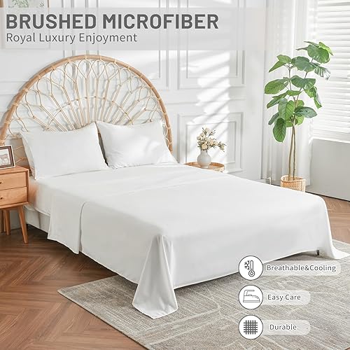 Miniatura 3 de Bedlifes Juego de sábanas tamaño Queen, sábanas refrescantes, ultra suaves, sedosas, transpirables, con bolsillo profundo, juego de ropa de cama de