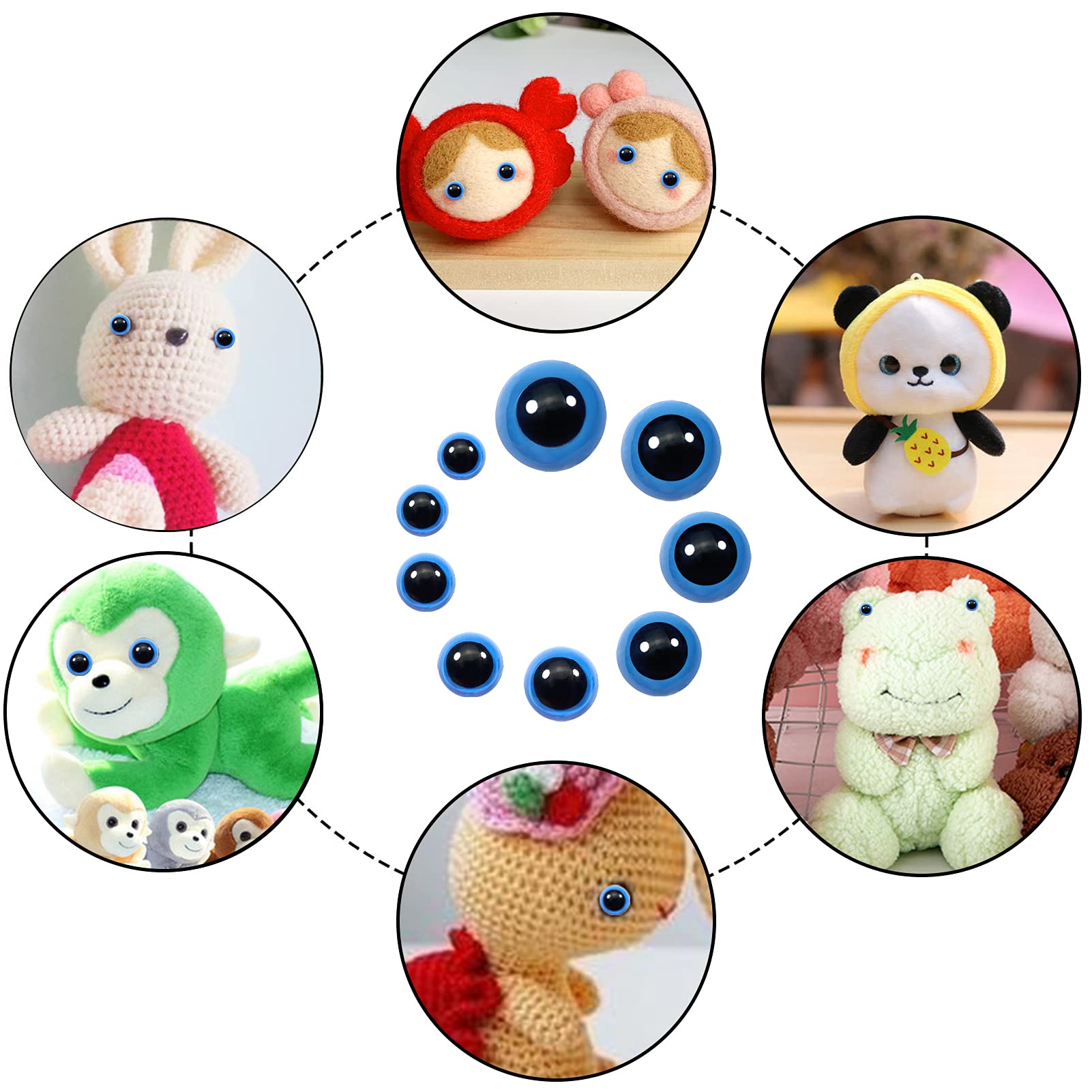 TOAOB 150 Pezzi Occhi Di Sicurezza Per Amigurumis Neri Occhietti In