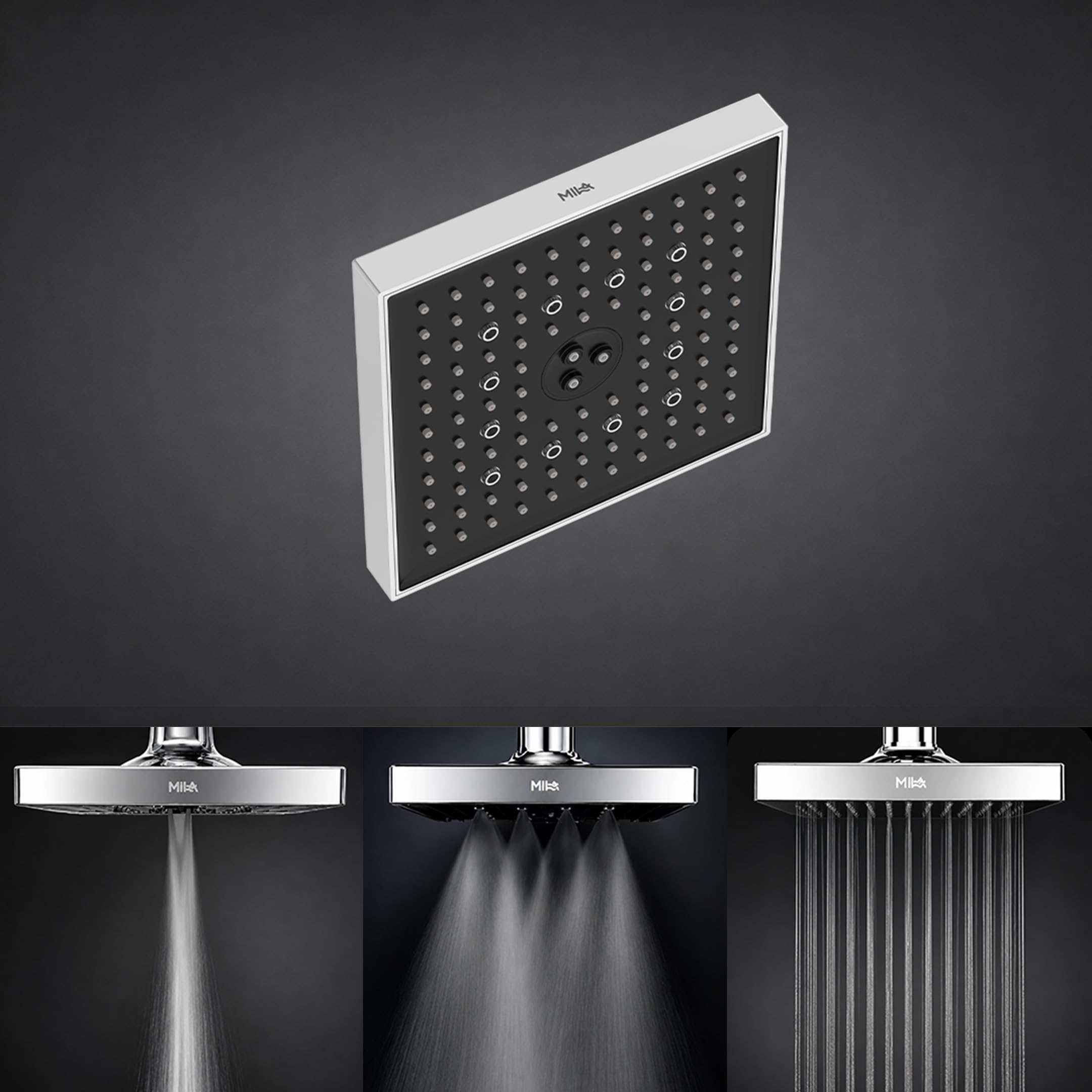SwitchFlow 3.0 Multi Function Shower Head | High Pressure 3 Spray Modes- Rain, Mist, Massage (Unique Dancing/Rolling Function) | ABS Chrome Finish | 20x20 cm Bathroom Shower-image-11