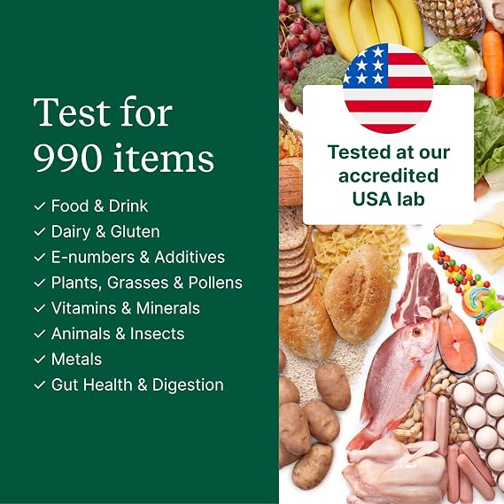 990 Items Complete Food Sensitivity Test Kit for Adults Non-Invasive Food Intolerance Test Kit At-Home Hair Sample Bioresonance Testing with Results in 35 Days