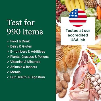 990 Items Complete Food Sensitivity Test Kit for Adults Non-Invasive Food Intolerance Test Kit At-Home Hair Sample Bioresonance Testing with Results in 35 Days