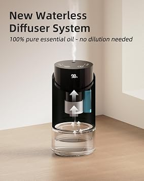 Waterless Essential Oil Diffuser, Portable Mini Scent Diffuser