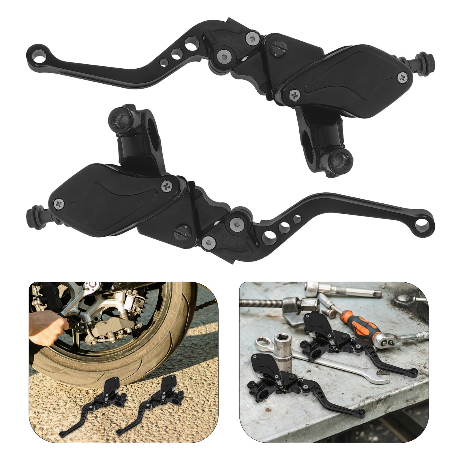 Vaschetta Olio Freno Moto in Alluminio Nero 22mm Cnc per Impianto Freno Stabile e Installazione Facile Accessori Moto