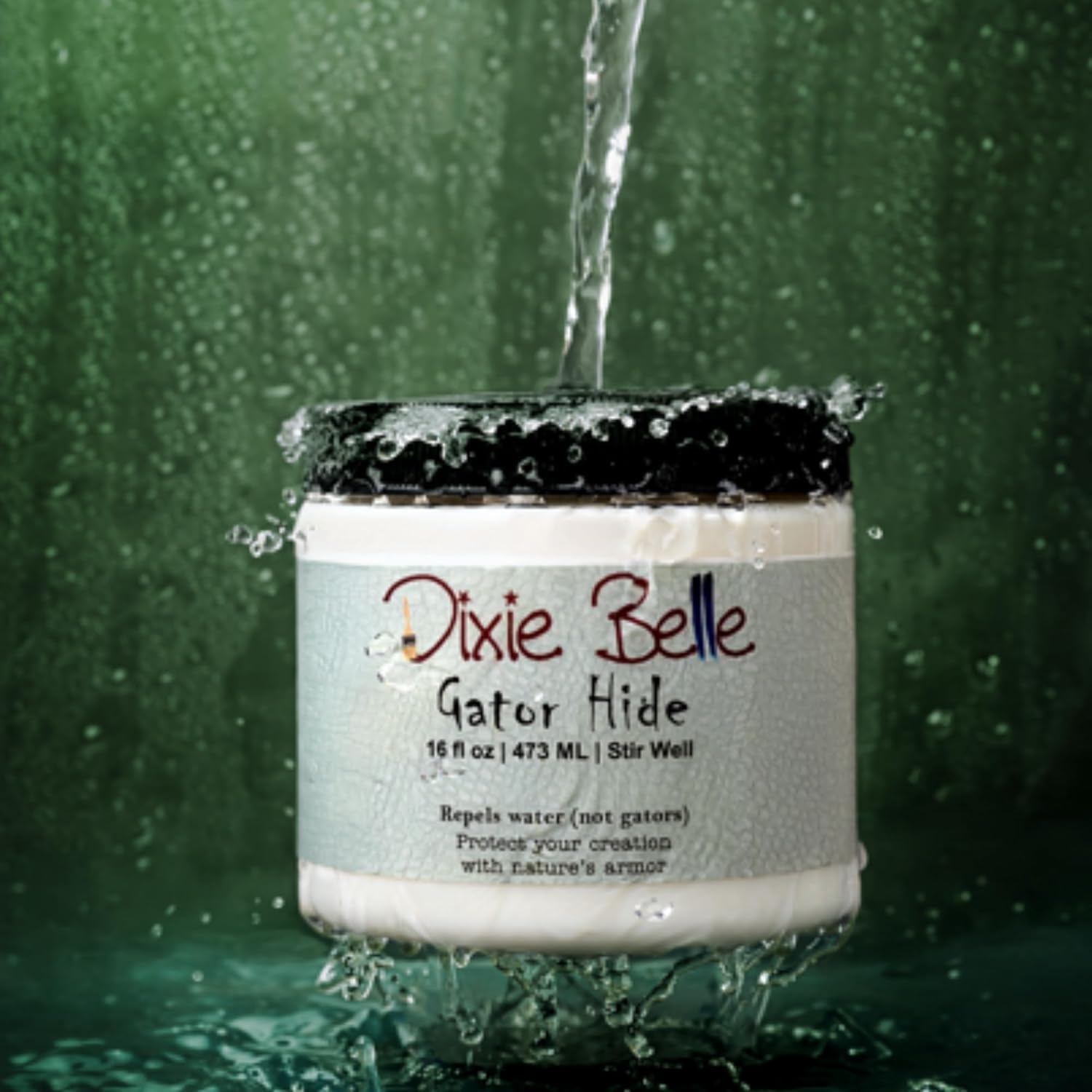Dixie Belle Gator Hide Polyacrylic Topcoat (8oz) - Durable, Non-Yellowing Protective Finish for Furniture, Cabinets & DIY Projects - UV Ray & Water-Resistant Clear Coat Paint