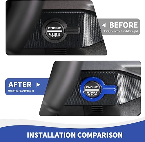 Miniatura 5 de RAZPOY Cubierta para botón de arranque Bronco, ajuste del botón de arranque del motor compatible con accesorios interiores Ford Bronco 2021-2023,