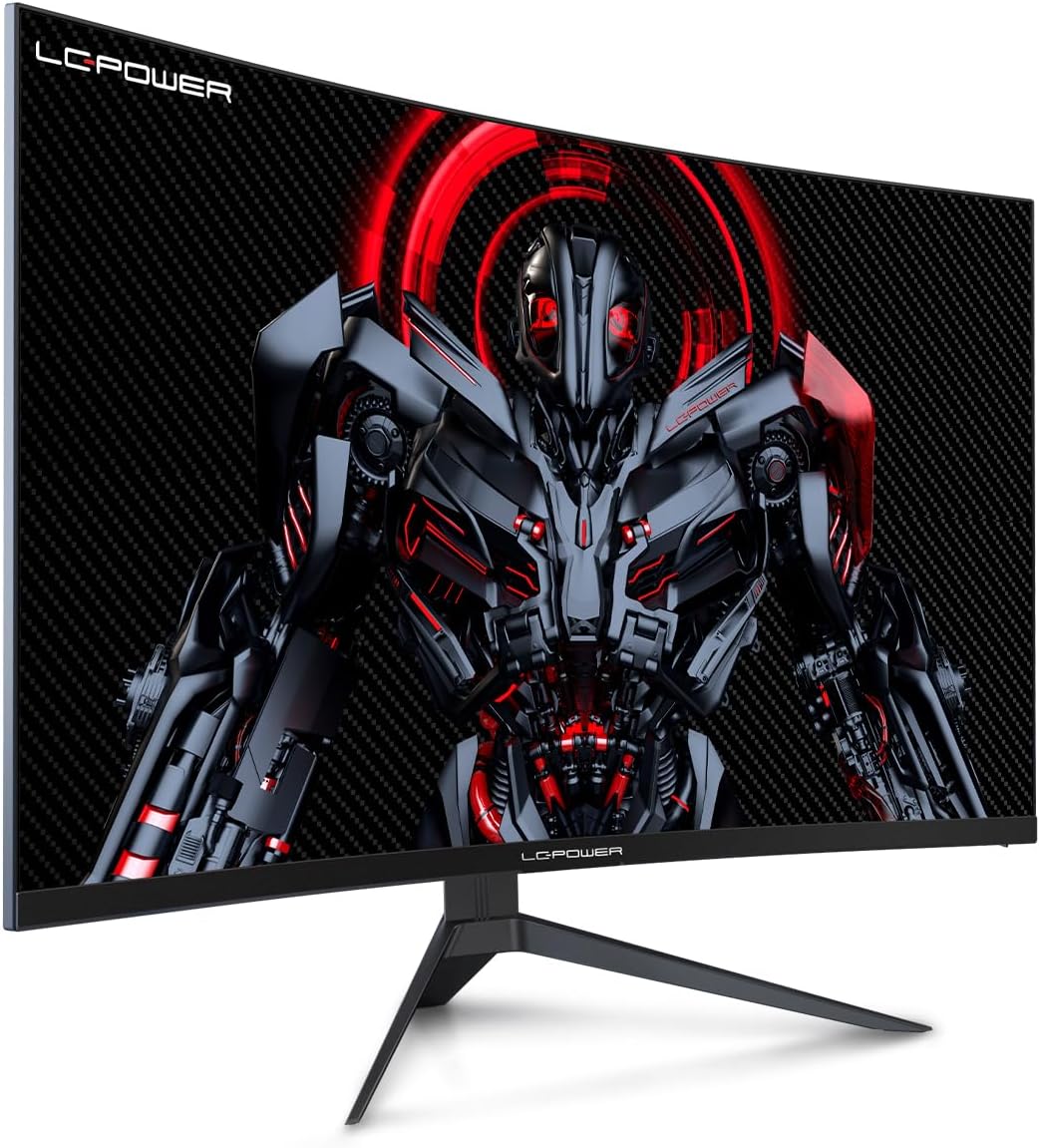 LC-Power 32 Pollici Curvo Monitor QHD 2560x1440, 165Hz, VA, 120% SRGB, 1ms, AMD FreeSync, Overdrive, Low Blue, GamePlus, HDR Ready, Flicker-Free, VESA LC-Power 32 Pollici Curvo Monitor QHD 2560x1440, 165Hz, VA, 120% SRGB, 1ms, AMD FreeSync, Overdrive, Low Blue, GamePlus, HDR Ready, Flicker-Free, VESA