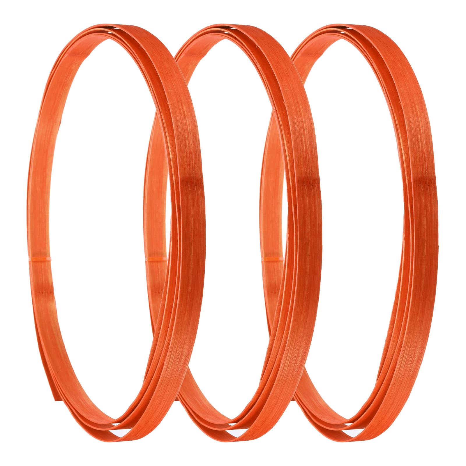 QUARKZMAN 3 Pezzi Strisce Bambù Per Intreccio, 10 Ft X 0.6" Strisce Per Artigianato Superficie Liscia Canna Piatta Per Intreccio Cesti Strisce Bambù Per DIY Artigianato (Arancione)
