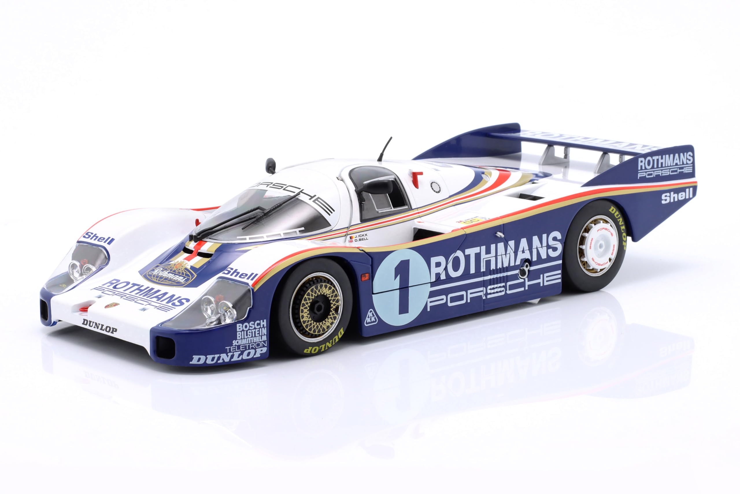 OPO 10 - Miniature car compatible with Porsche 956 LH #1 Winner 24h Le Mans 1982 Ickx, Bell 1/18 scale IXO WERK83 18043001C