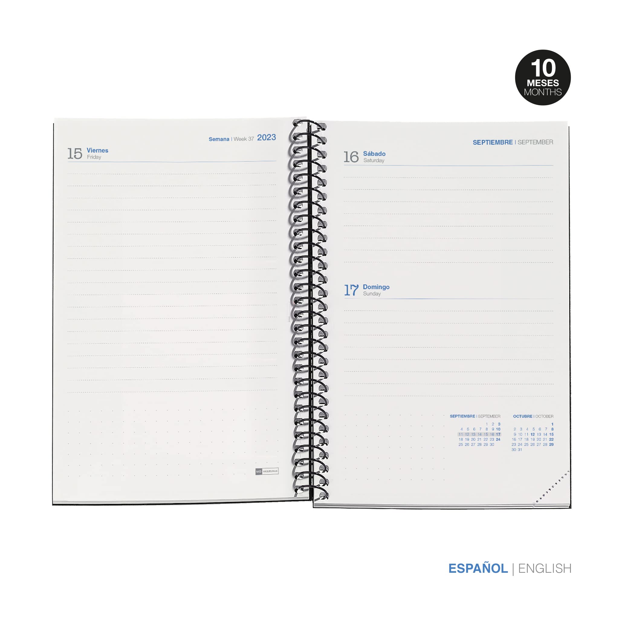 Miquelrius - Diary Year 23-24, from September 2023 to June 2024, Size 11.8 x 17.5 cm, Day Page, Recycled Diary, Plants, Spanish-English - Image 2