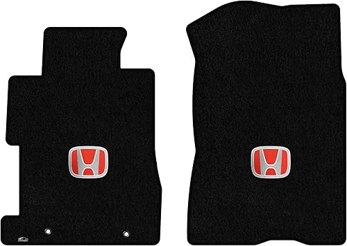 Miniatura 7 de Lloyd Mats Alfombrillas de piso resistentes para Honda Civic de 4 puertas 2006-2011 (Hybrid OK)  Logotipo plateado y rojo Honda H (negro, 3 piezas,