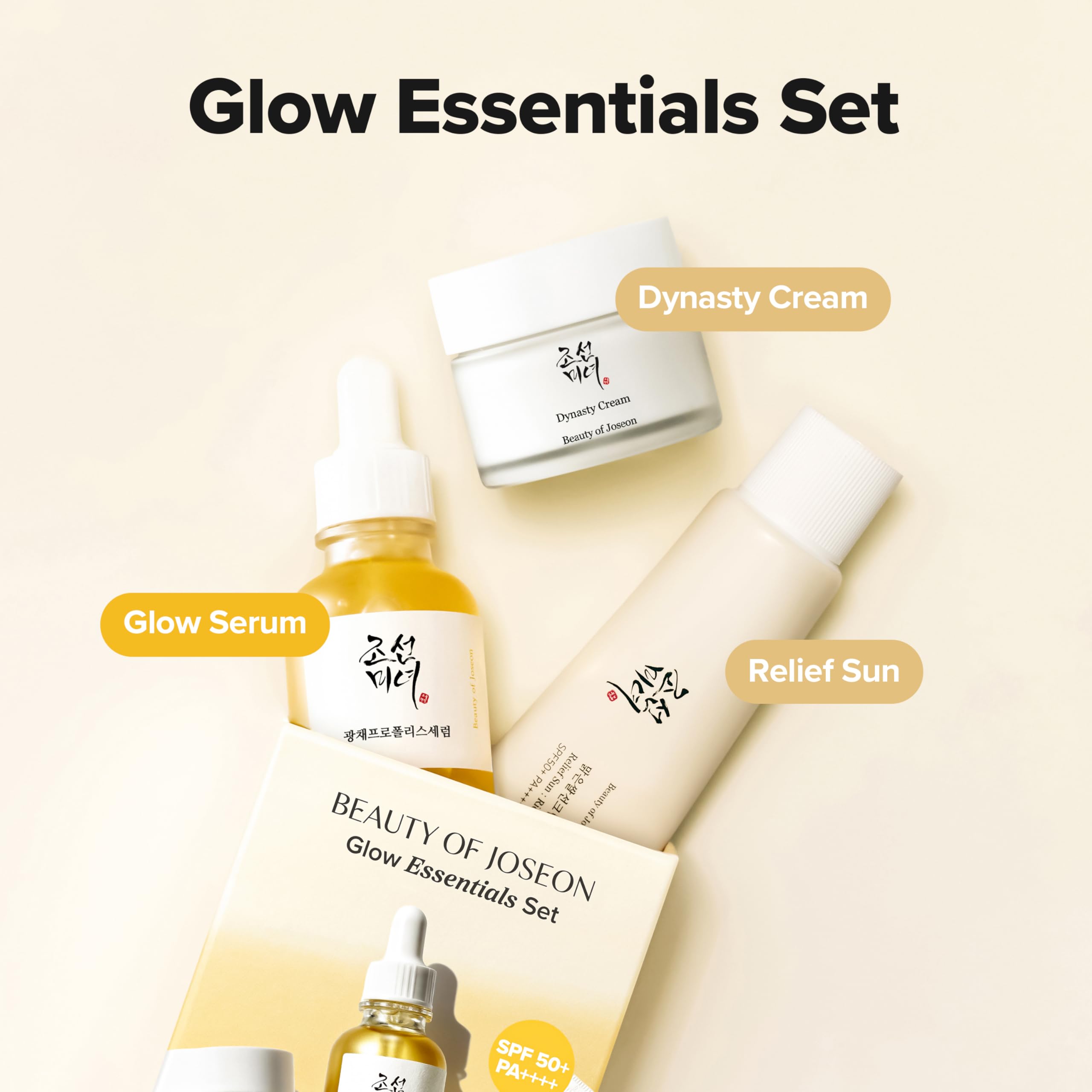 Beauty of Joseon Glow Essential Set Relief Sun 50ml Dynasty Cream 30ml Glow Serum Korean Skin Care Gift Set