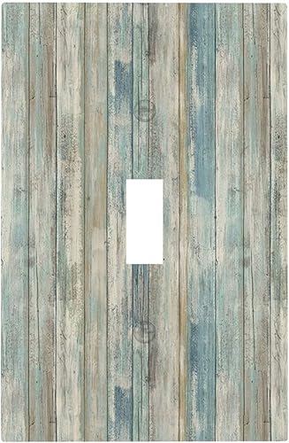 Cubierta de interruptor de luz de 1 cuadrilla, placa de pared para dispositivo de palanca individual, vintage, rústico, azul, turquesa, índigo, disponible en Yaxa Colombia