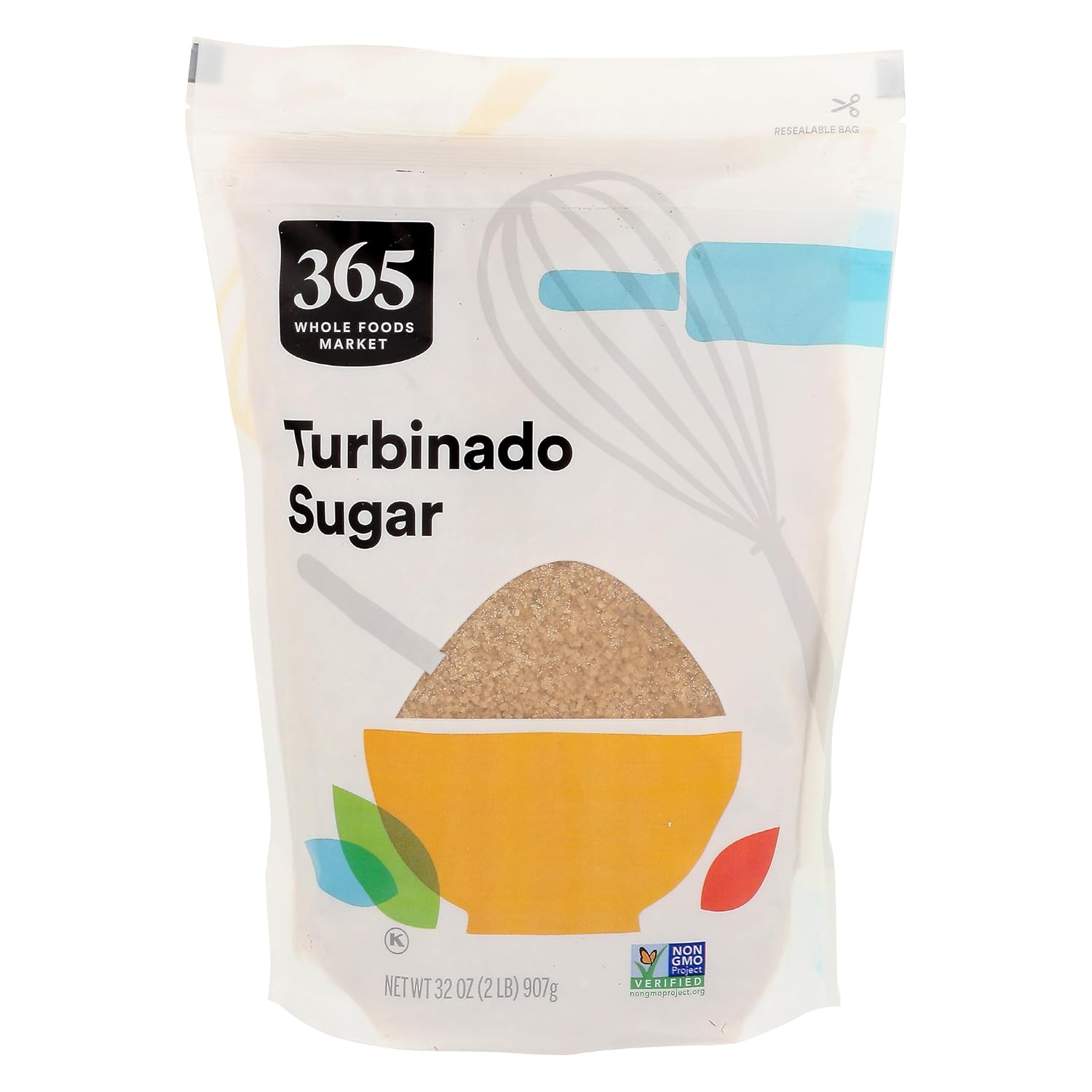 365 by Whole Foods Market Turbinado Sugar, 32 Ounce - Pure Natural Cane Sugar for Baking & Beverages