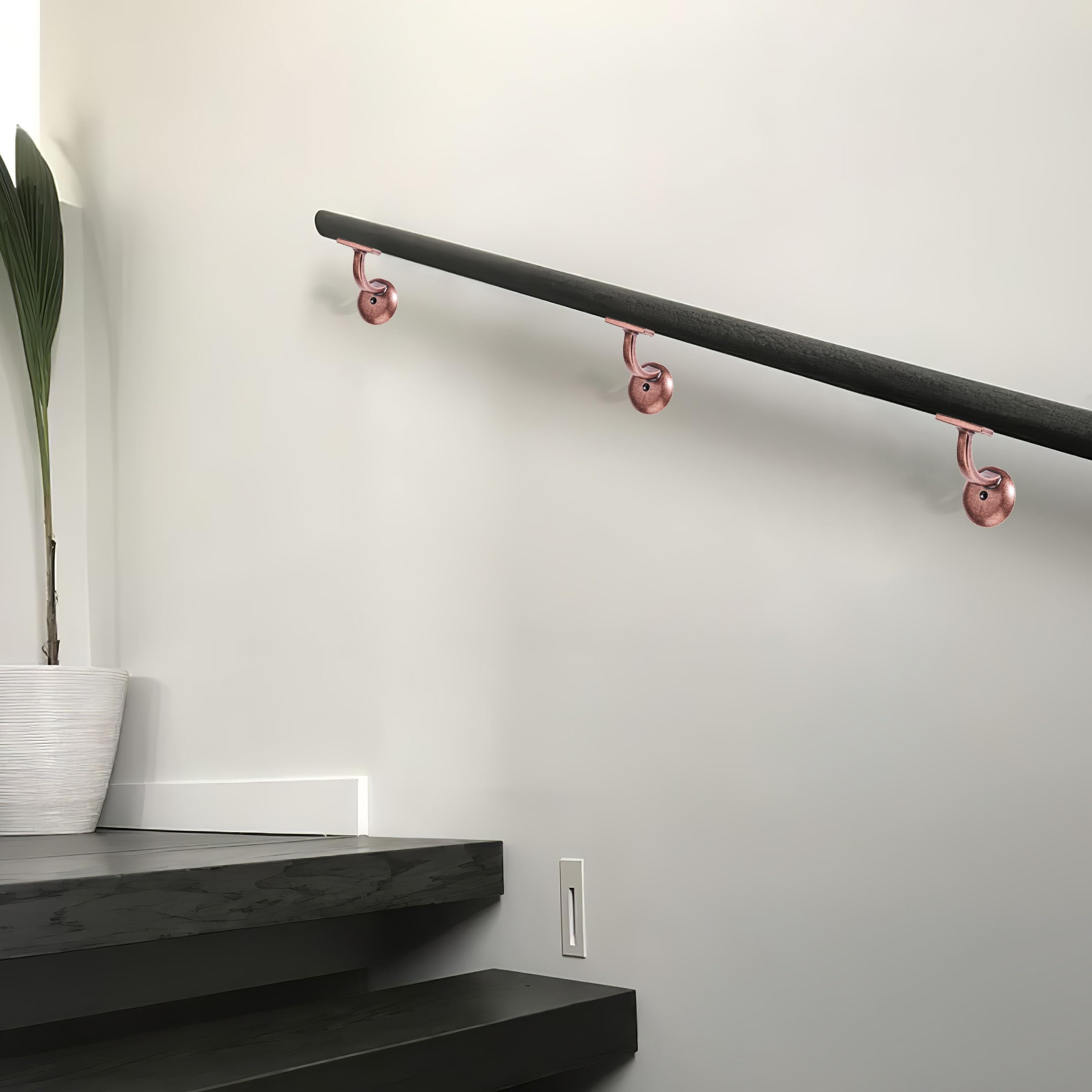 KHTUMEWARE-STAIR Antique Copper Handrail Brackets in Antique Copper — KHTUMEWARE