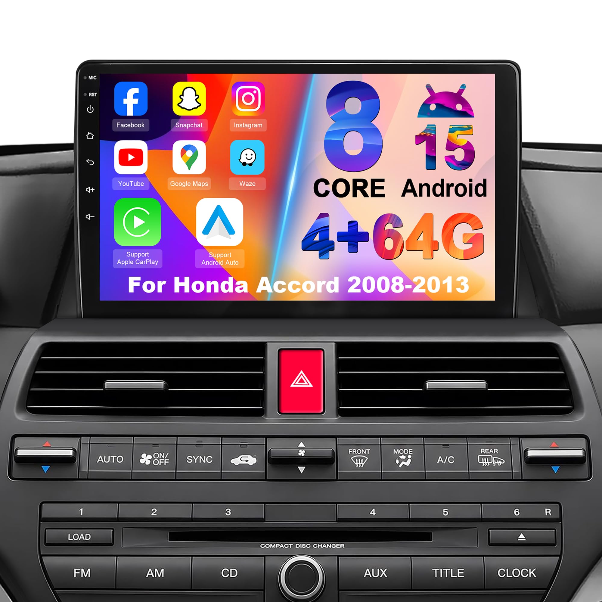8Core 4G+64G Car Radio Stereo for Honda Accord 2008-2013