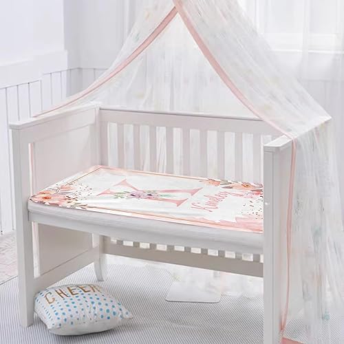 Miniatura 6 de Manta de bebé personalizada con nombre, manta personalizada con nombre floral para niñas pequeñas, mantas de franela suave, regalo conmemorativo