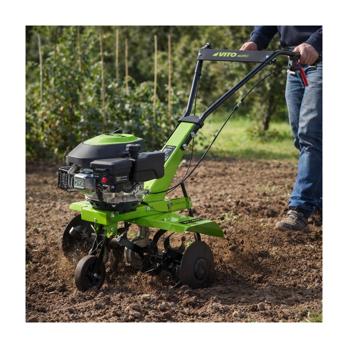 VITO – Motobinadora térmica 5 CV 149 Cm3 ancho de trabajo 630 mm fresa Ø260 mm – Motobinosa gasolina 4T Labourer Jardín Huerto