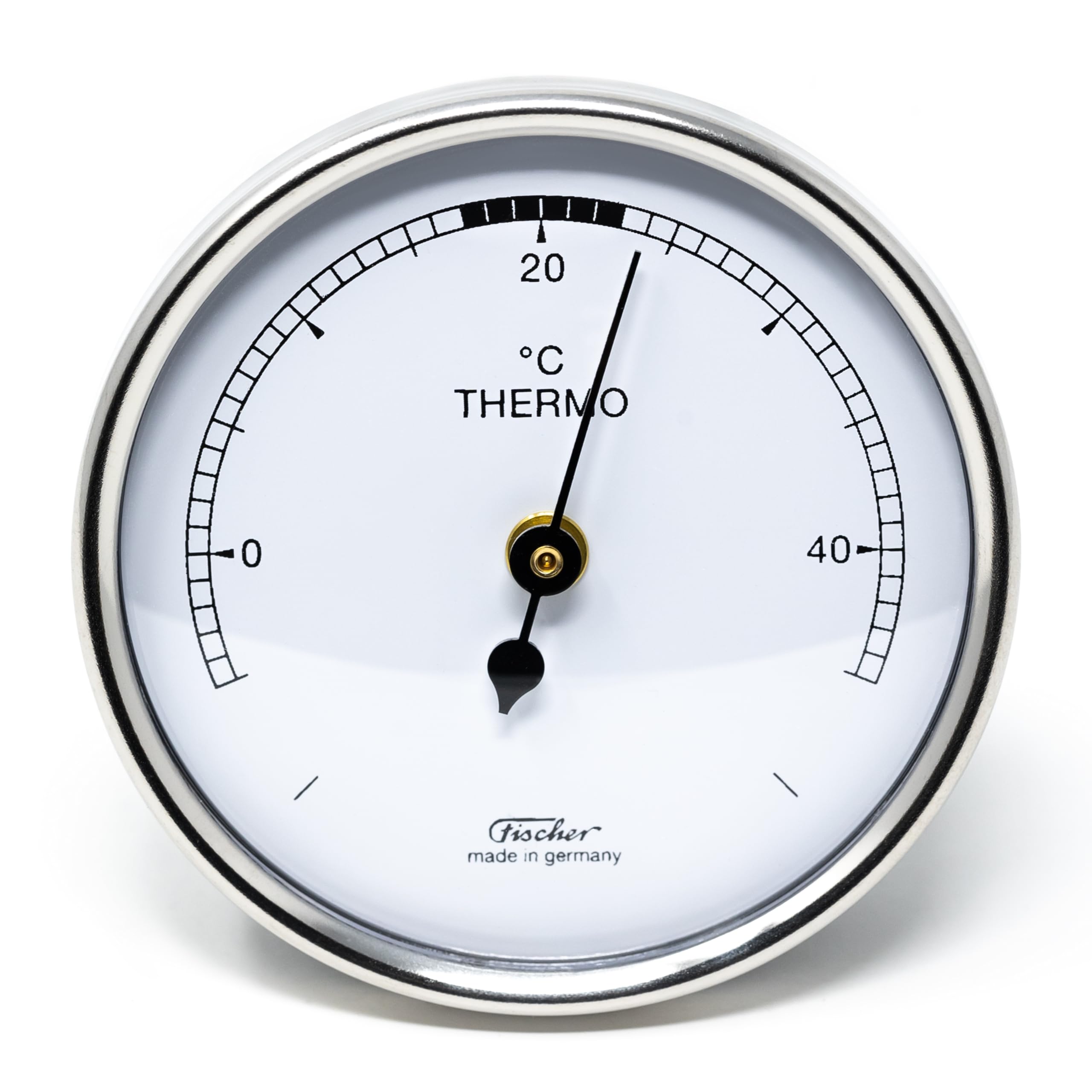 Fischer 151CR thermomètre d'intérieur, plastique, acier inox argent