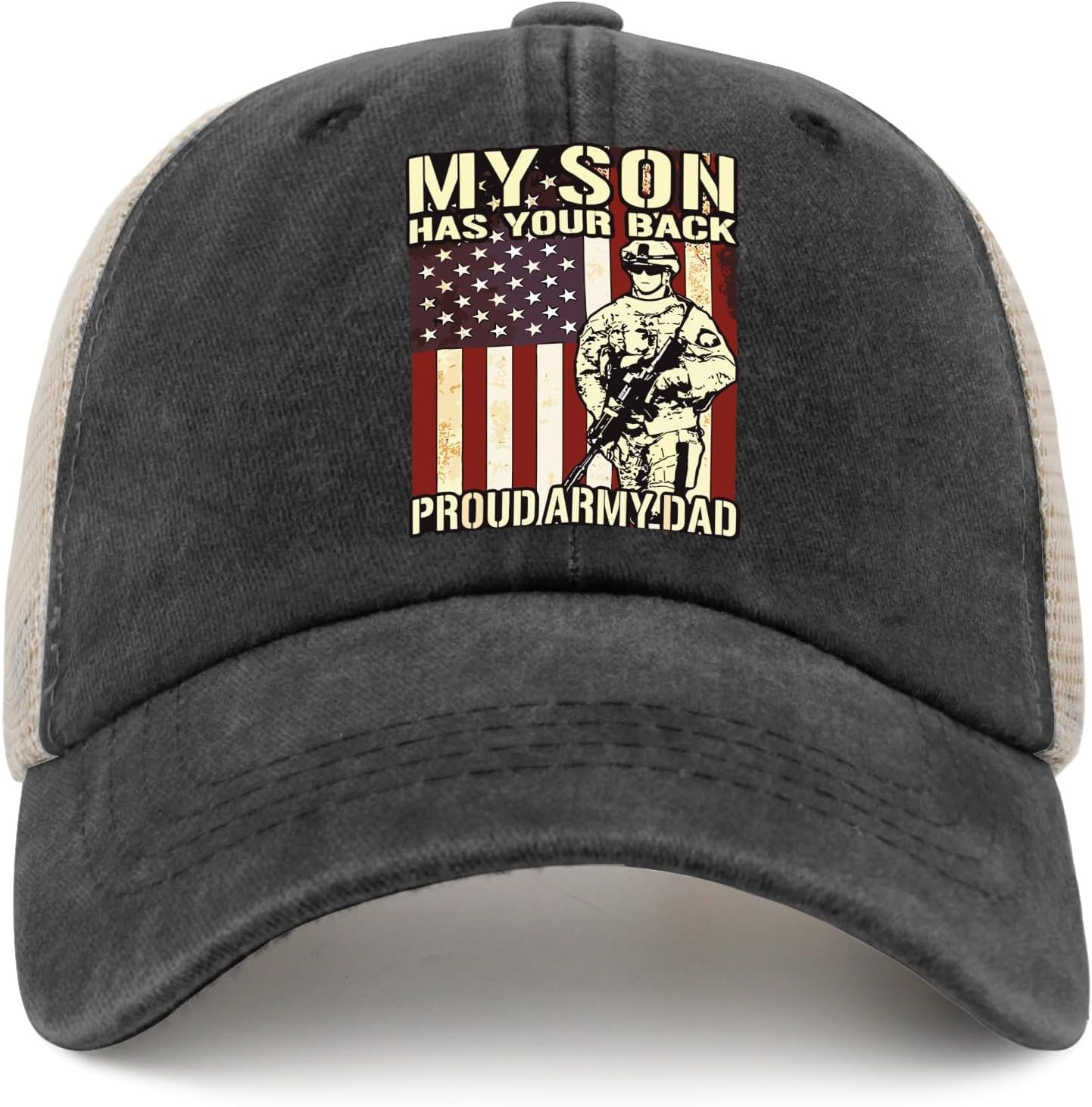 My Son Has Your Back Proud Army Dad Sun Hat American Hat Mens Beach Hat Gifts for Dad Running Hats