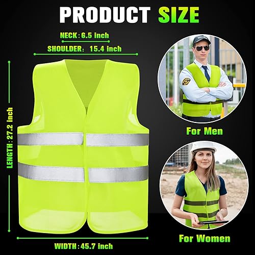 Miniatura 2 de JaGely Chaleco de seguridad de alta visibilidad, chaleco de seguridad de malla reflectante a granel para hombres y mujeres, trabajo, ciclismo,
